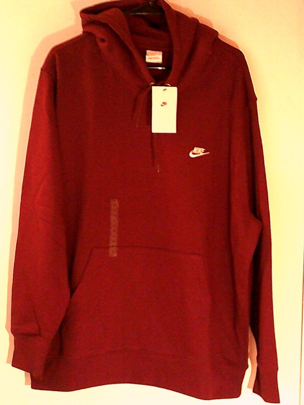 NEW NIKE SPORTSWEAR "Club Fleece PO Hoodie" MEN DARK TEAM RED XL FN3859-619